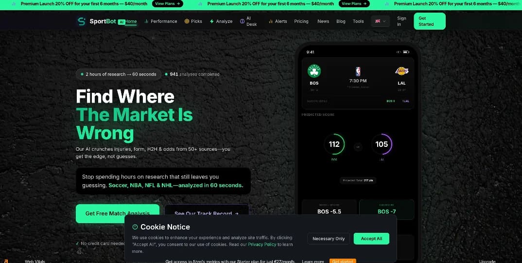 SportBot AI interface screenshot
