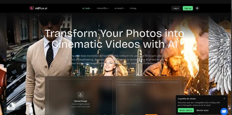 VidFlux - Photo to Video Generator interface screenshot
