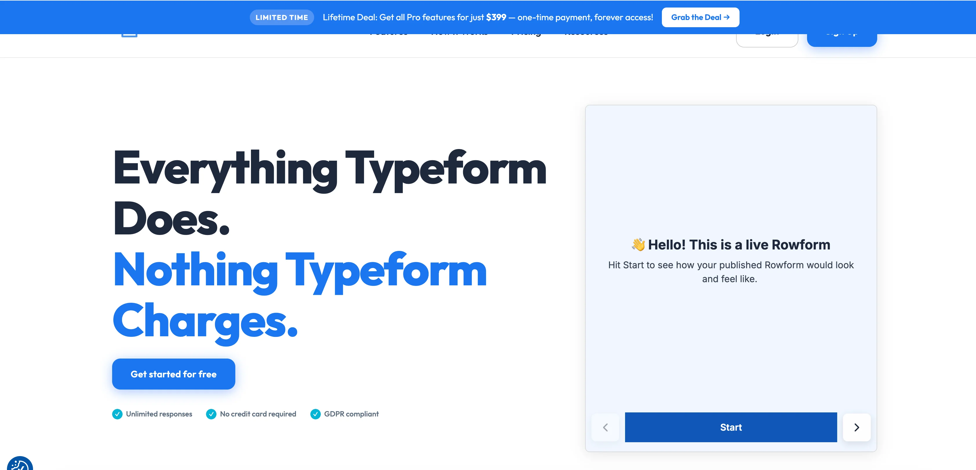 Rowform interface screenshot