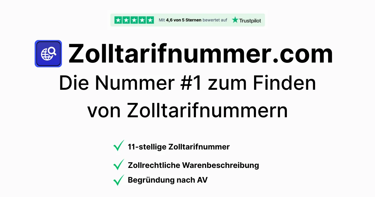 Zolltarifnummer interface screenshot