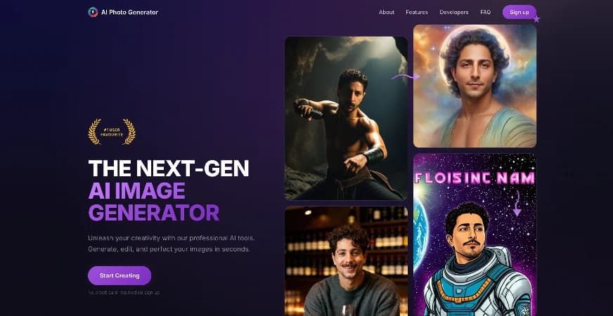 AI Photo Generator interface screenshot