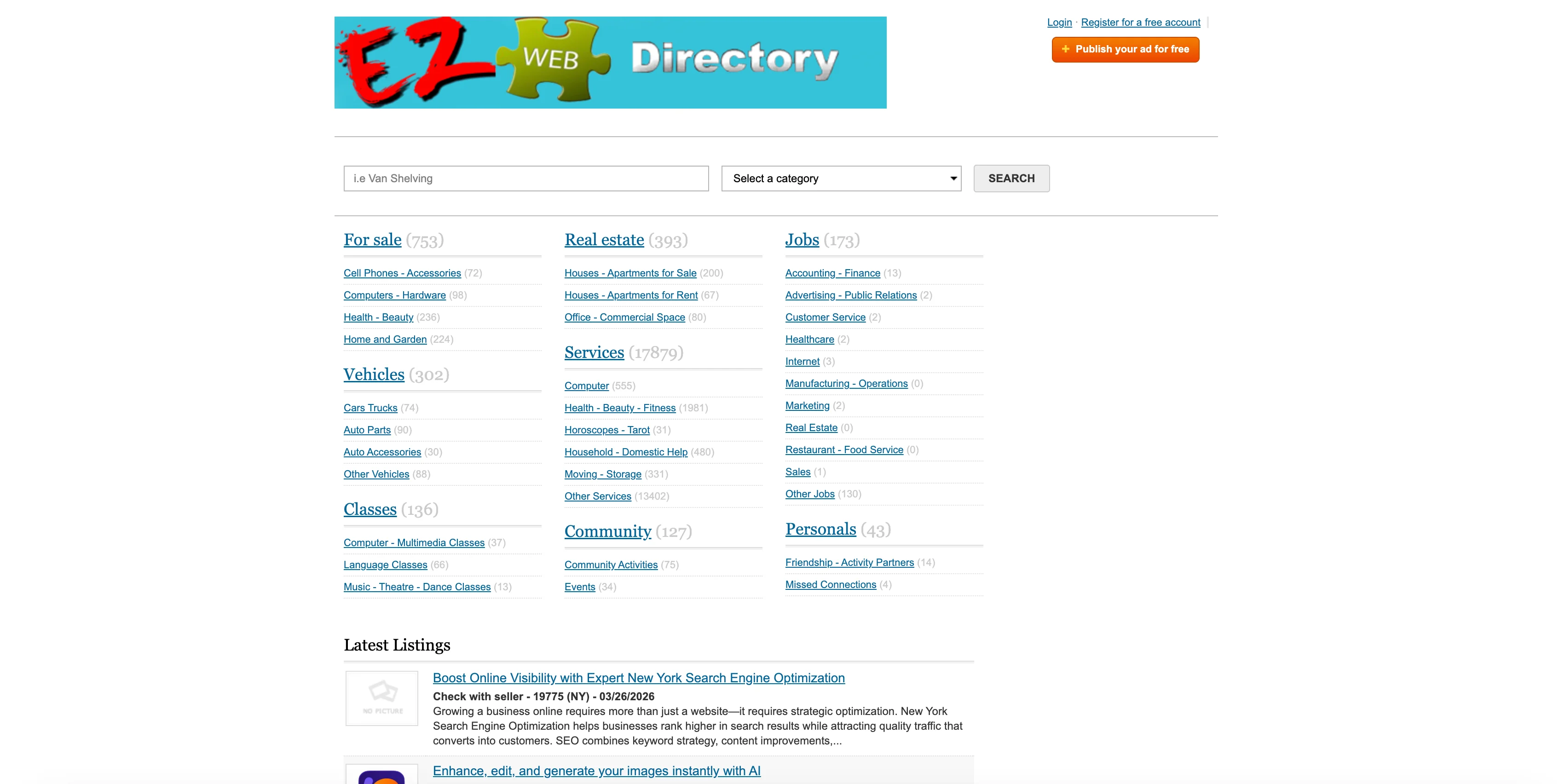 Ezwebdirectory website preview