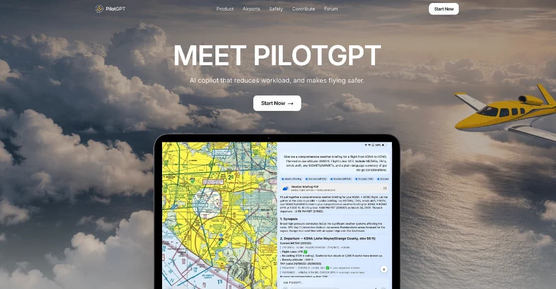 PilotGPT interface screenshot