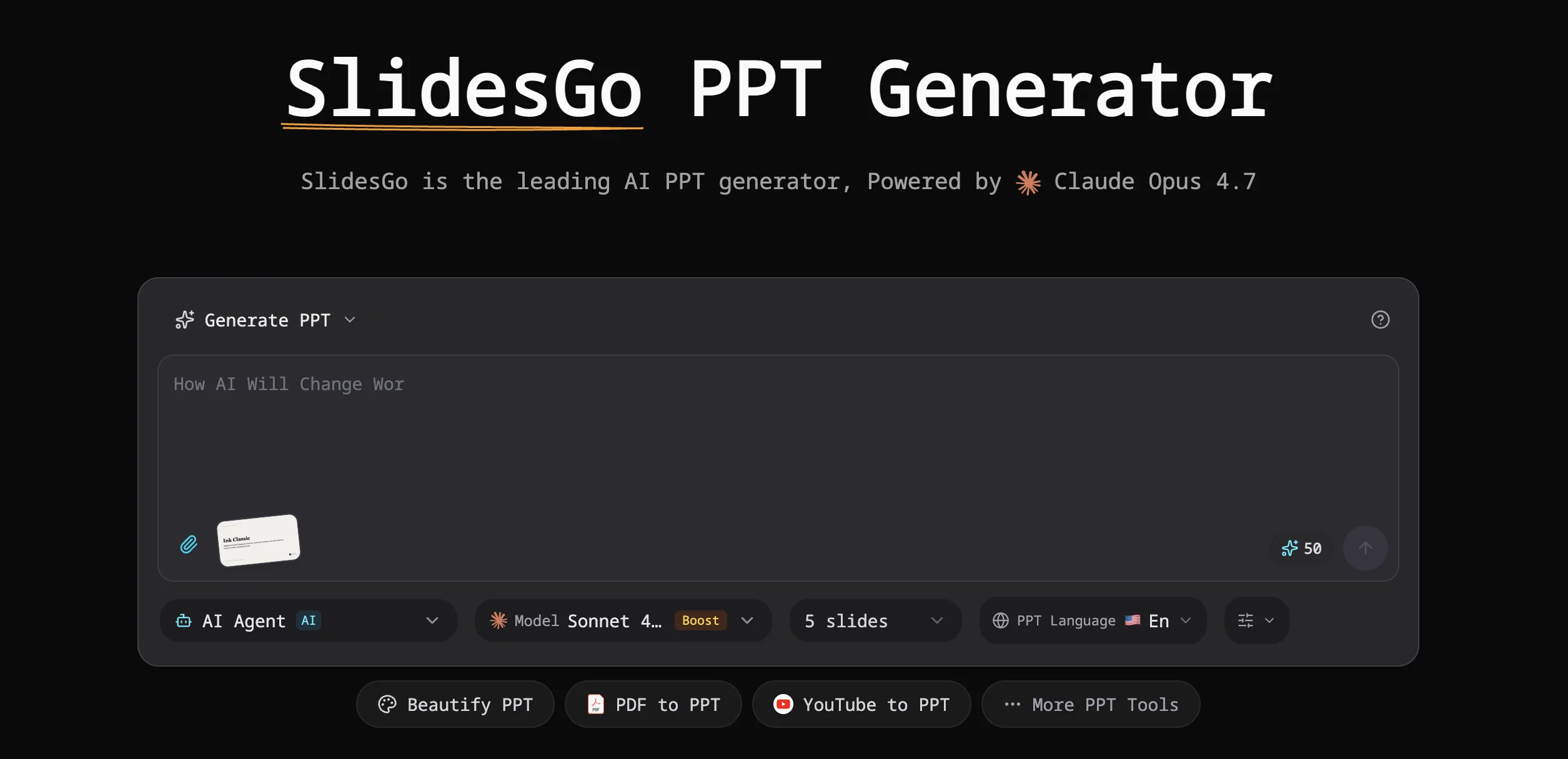 SlidesGo interface screenshot
