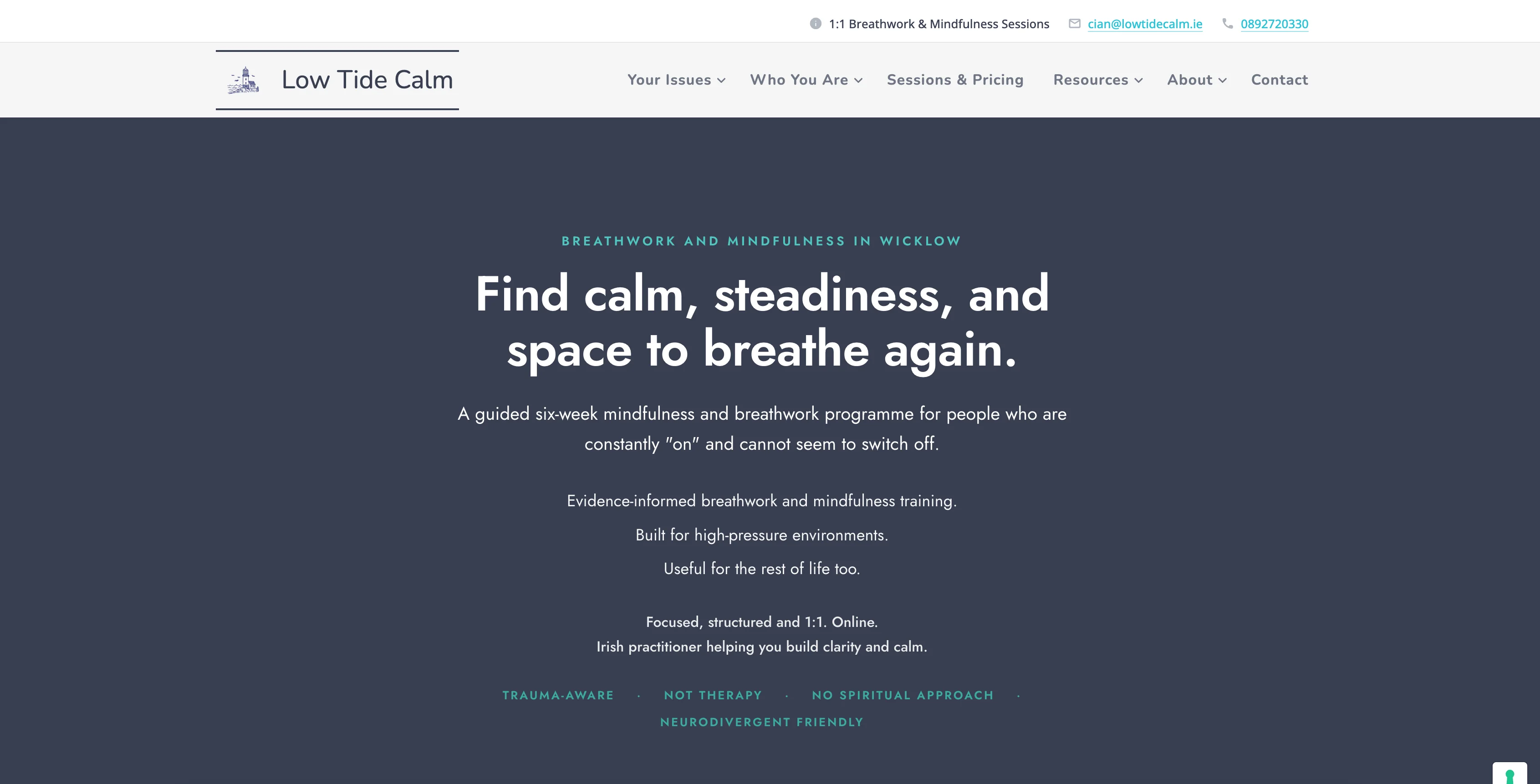 Low Tide Calm interface screenshot