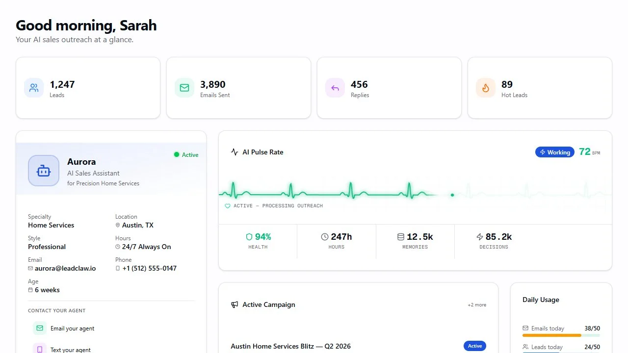 LeadClaw interface screenshot