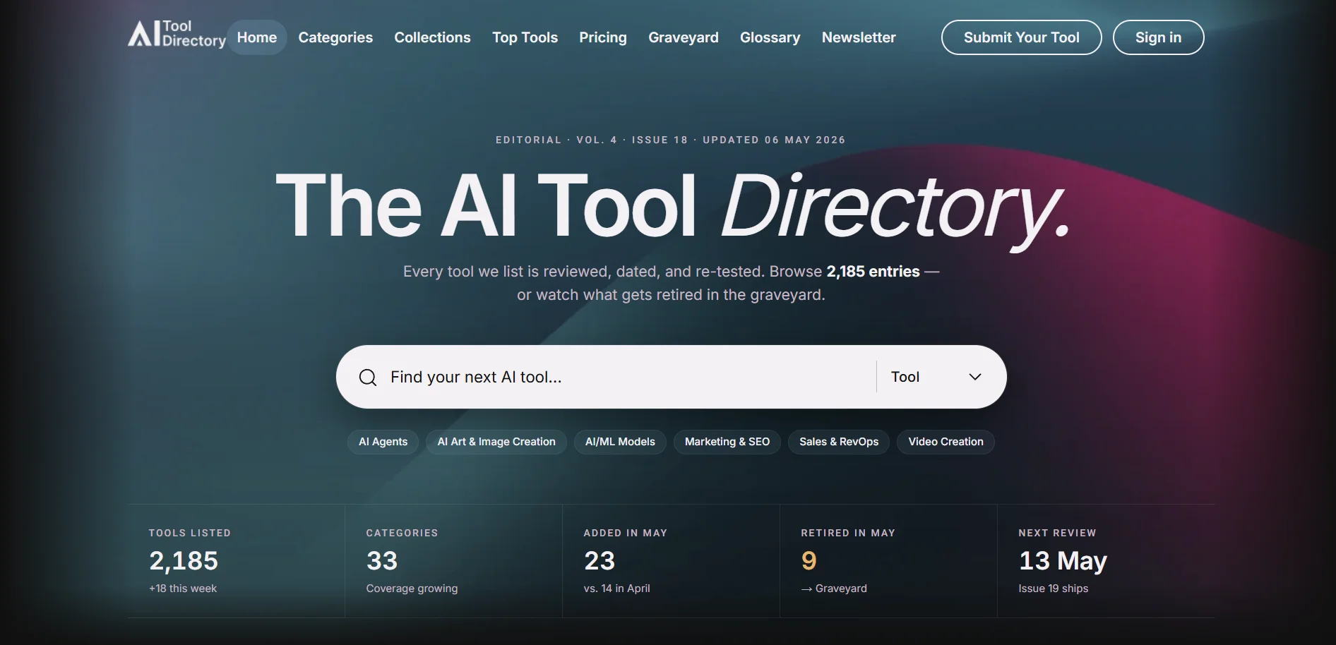 Tool Directory website preview