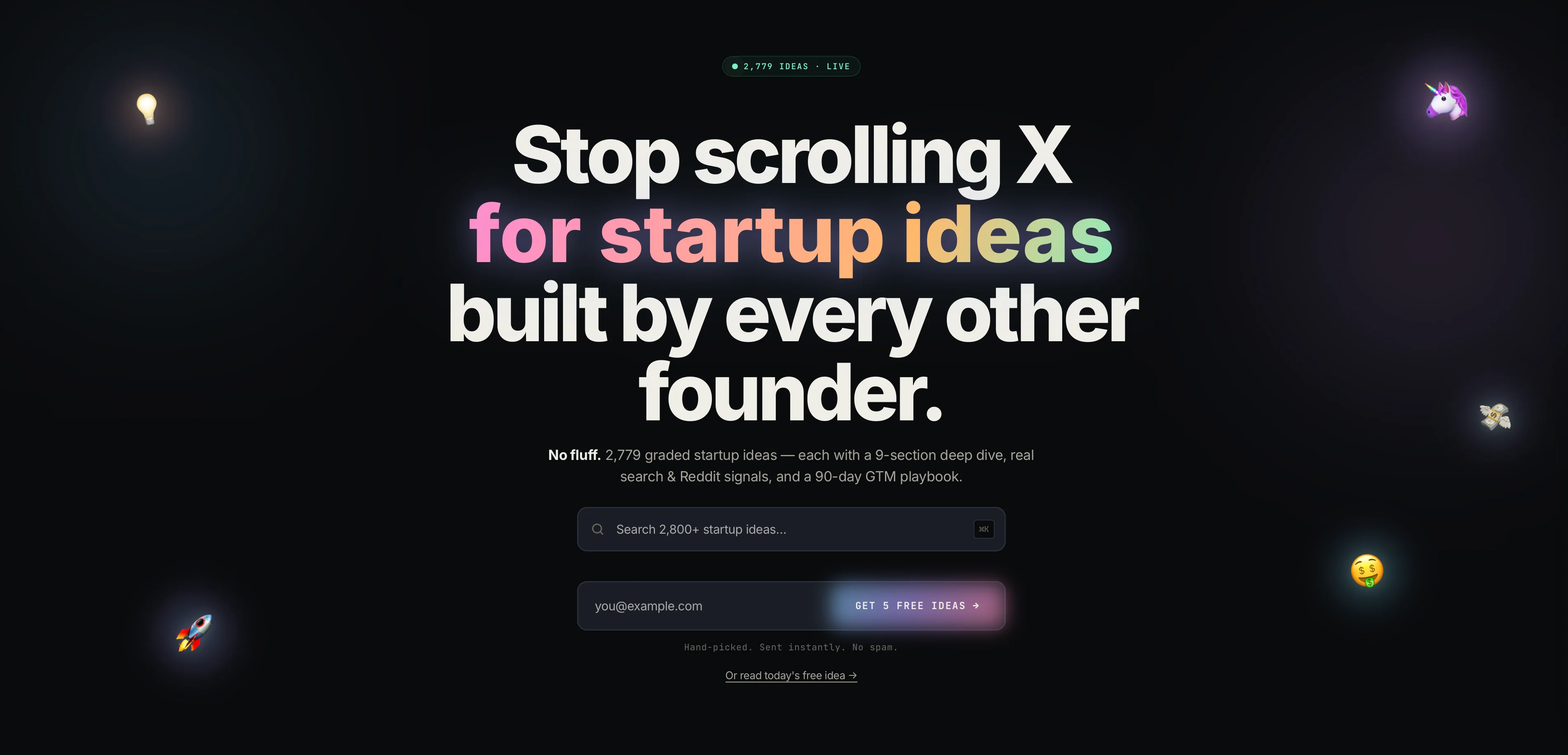 Top Startup Ideas interface screenshot