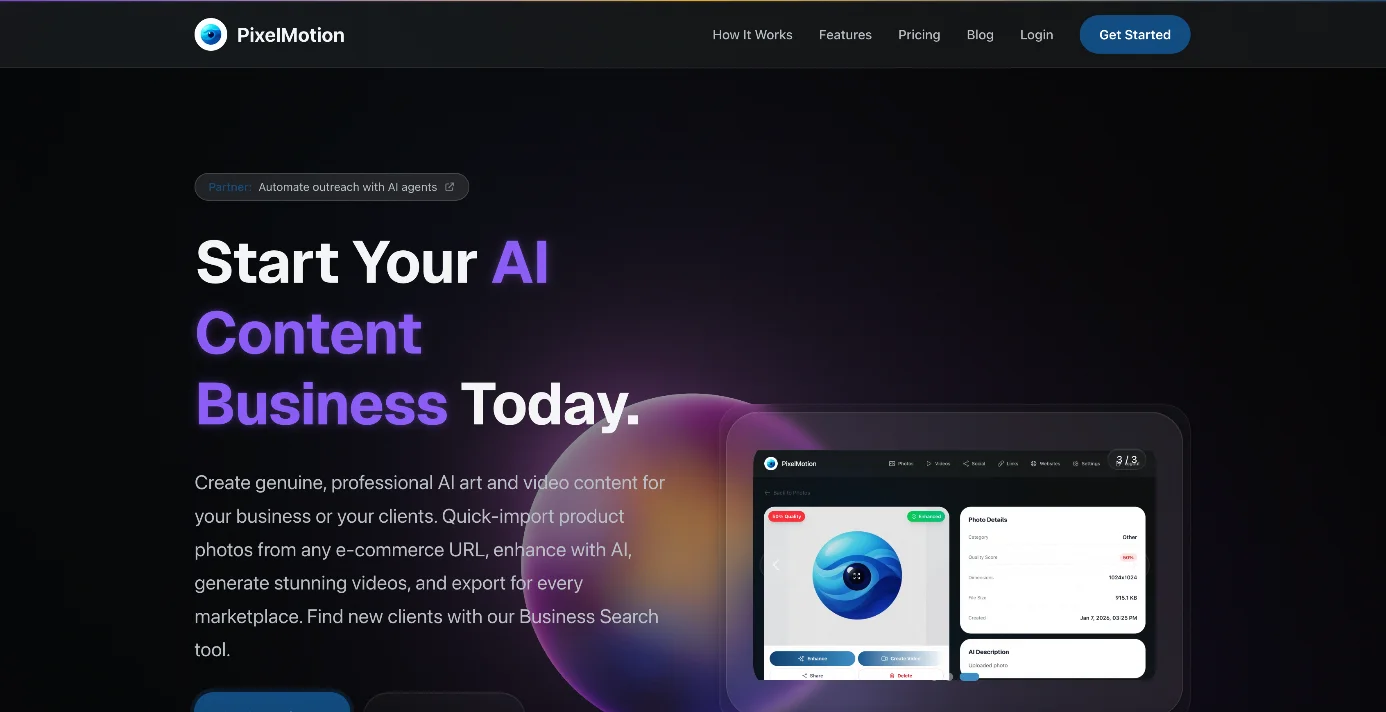 PixelMotion interface screenshot