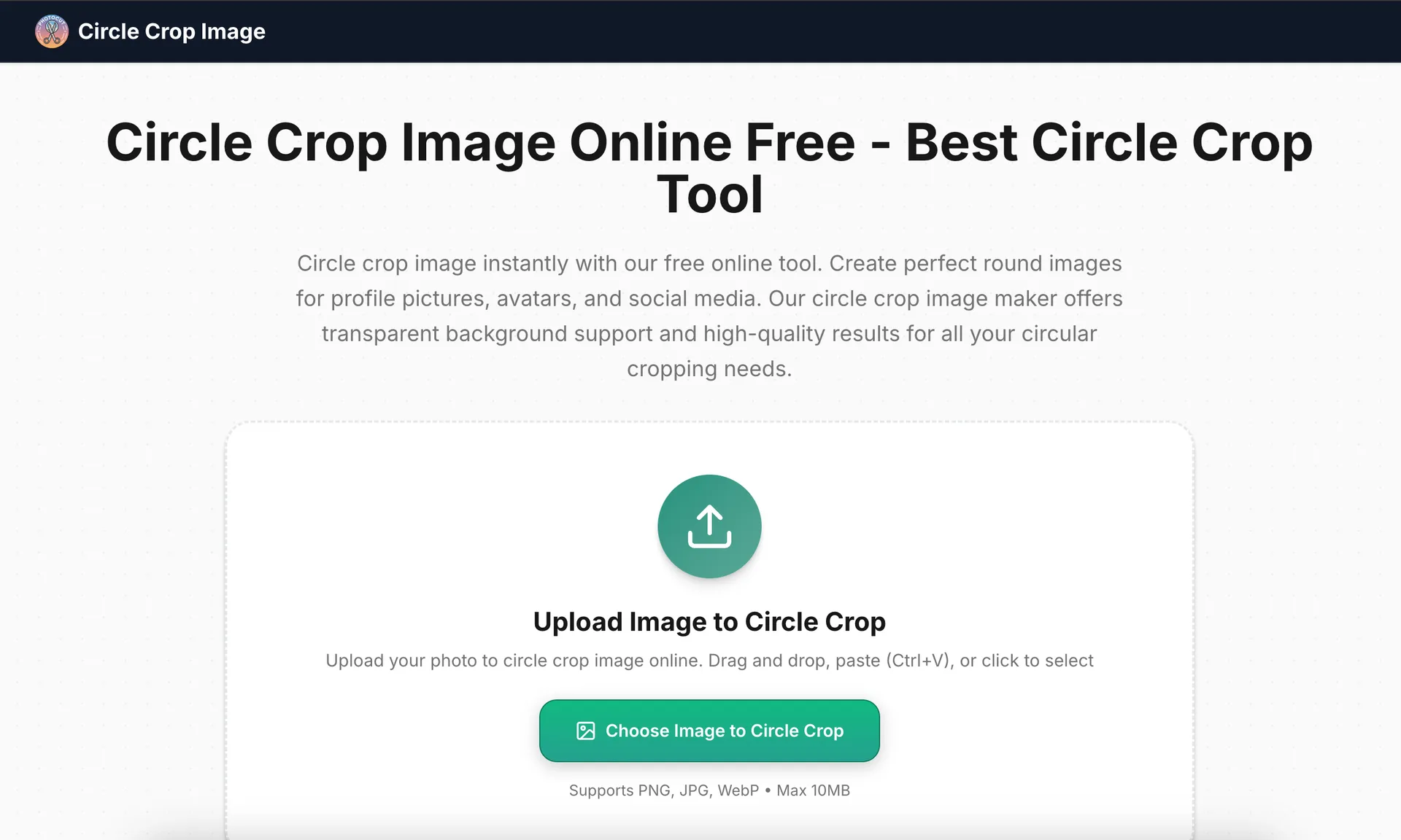 Circle Crop Image interface screenshot