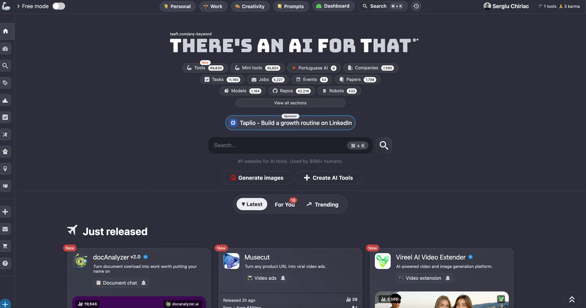 There's An AI For That website preview