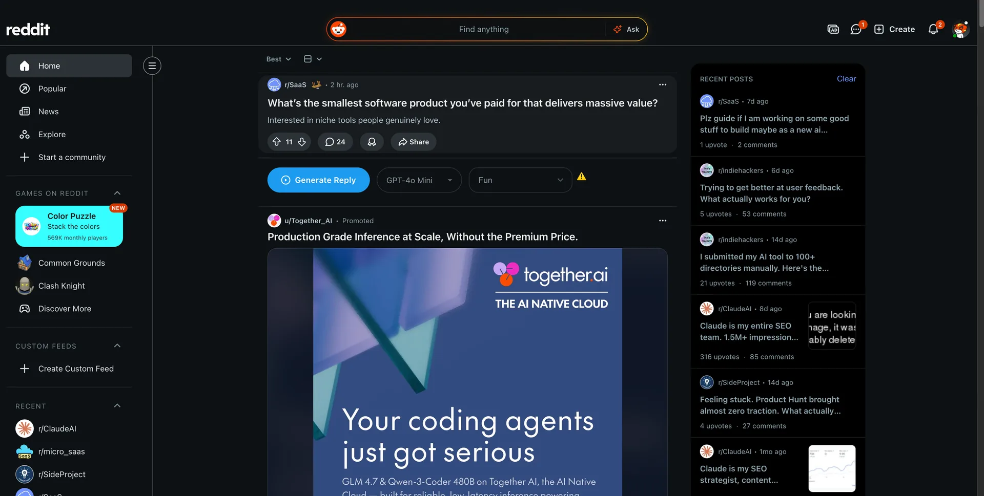 Reddit website preview