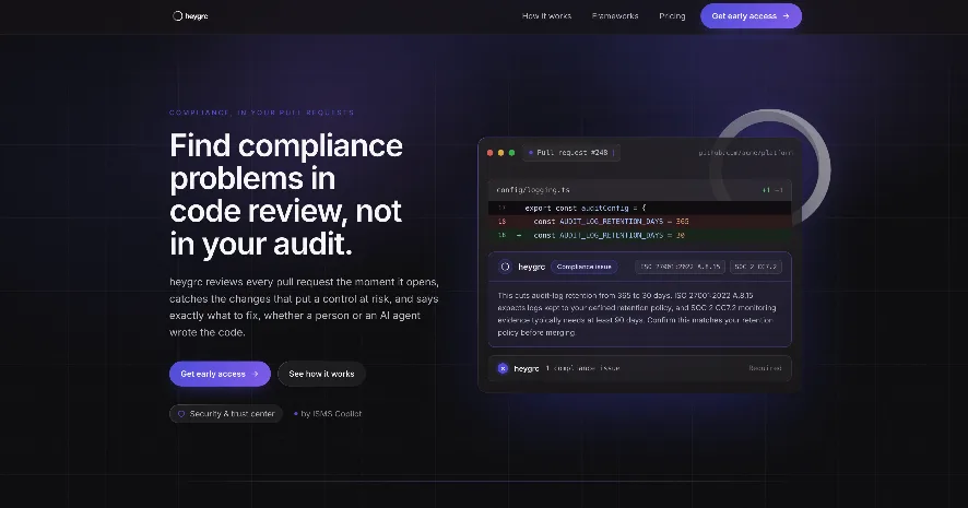 heygrc interface screenshot