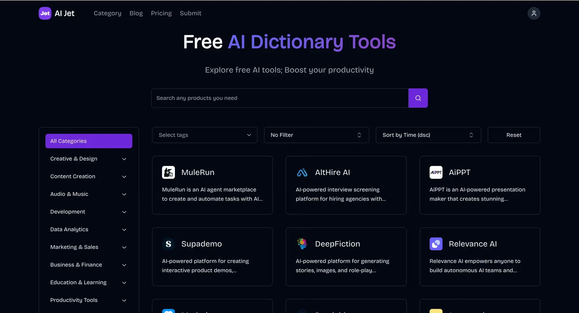 Aijet website preview