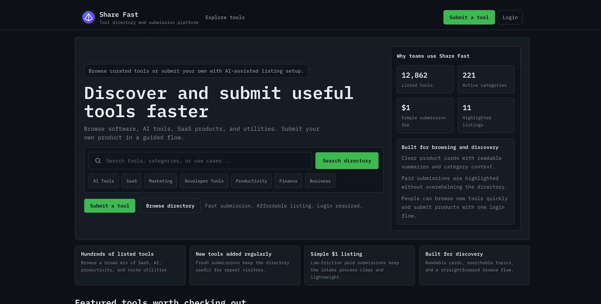 Share Fast website preview