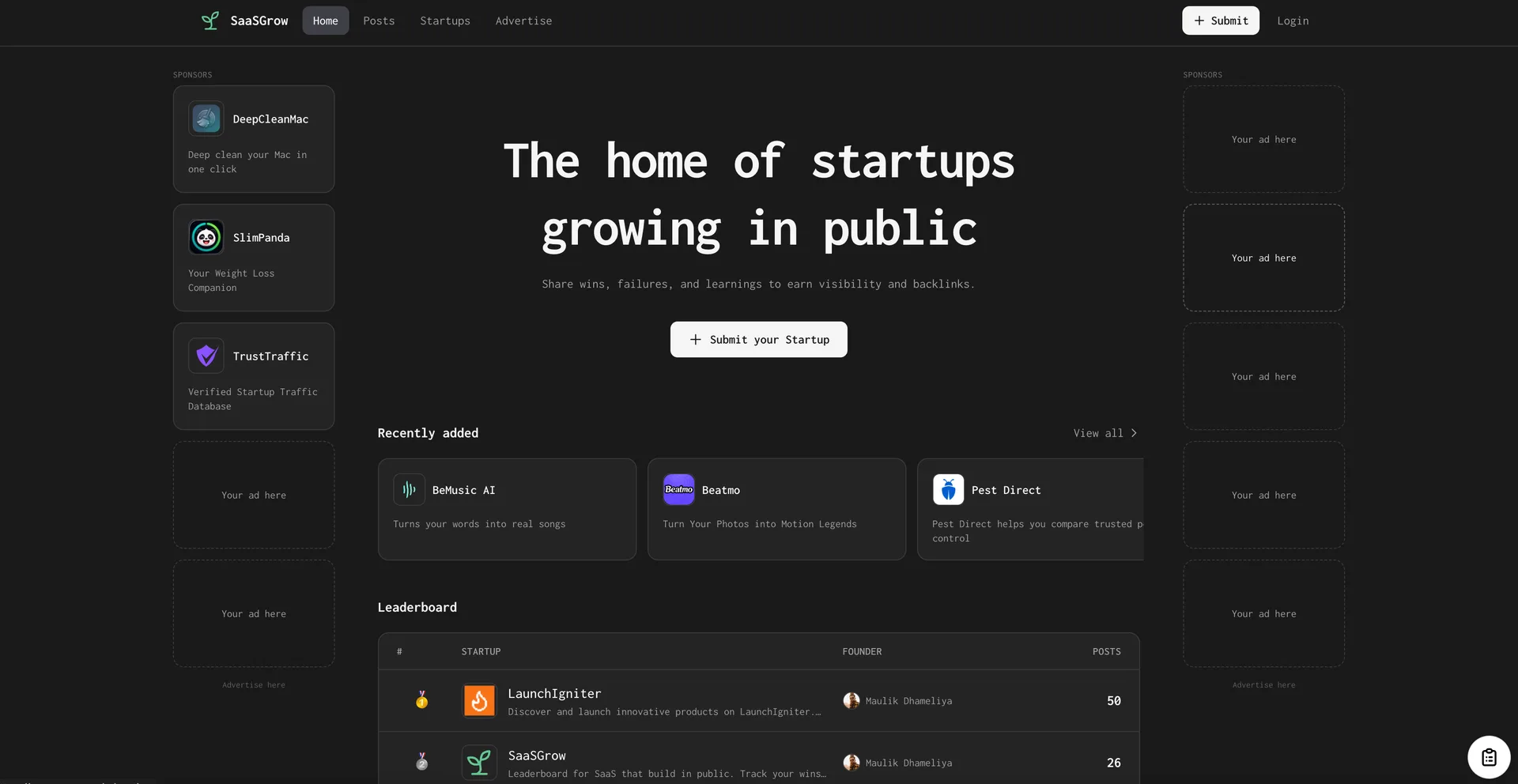 SaasGrow website preview