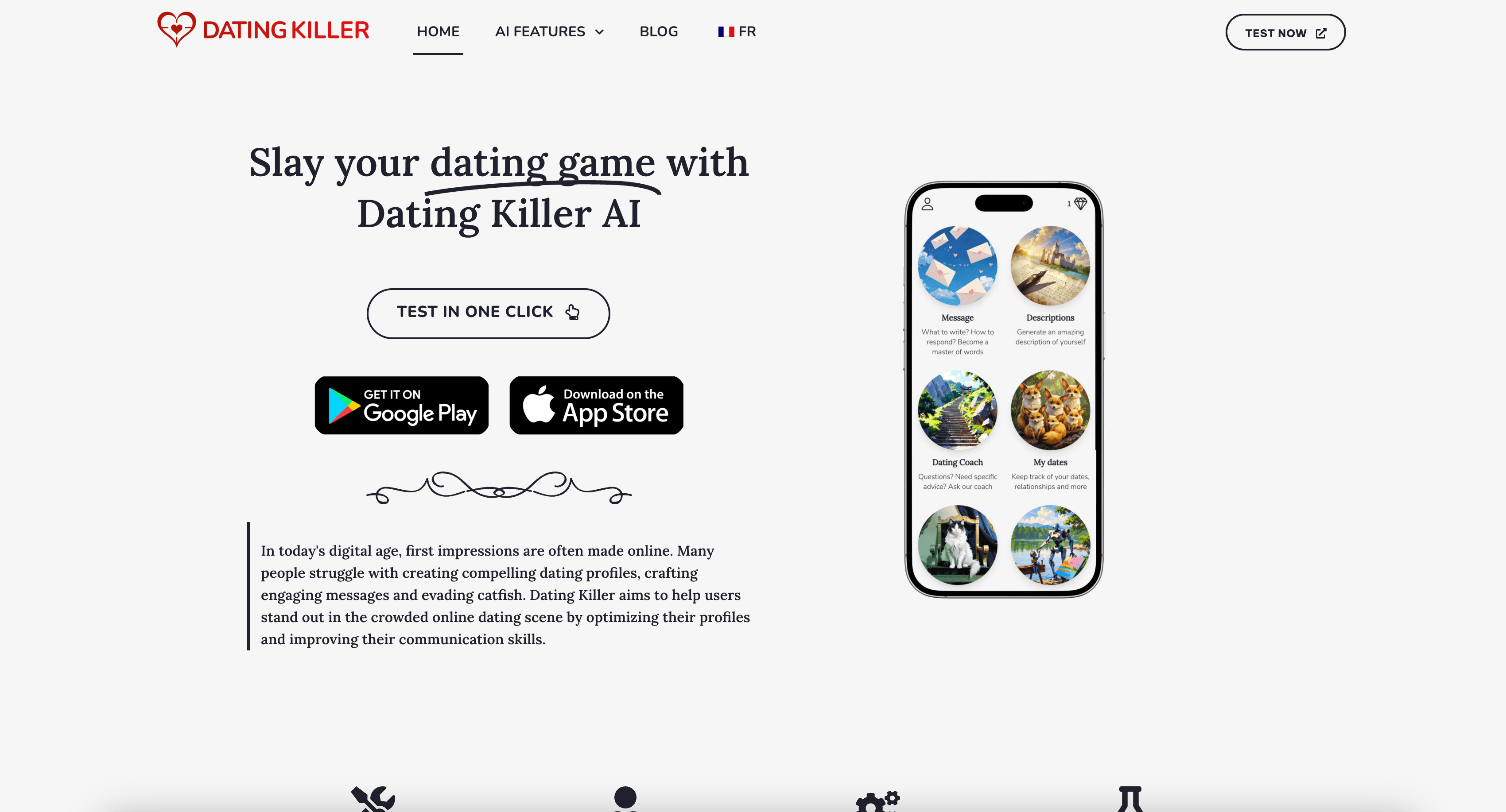 Dating Killer interface screenshot