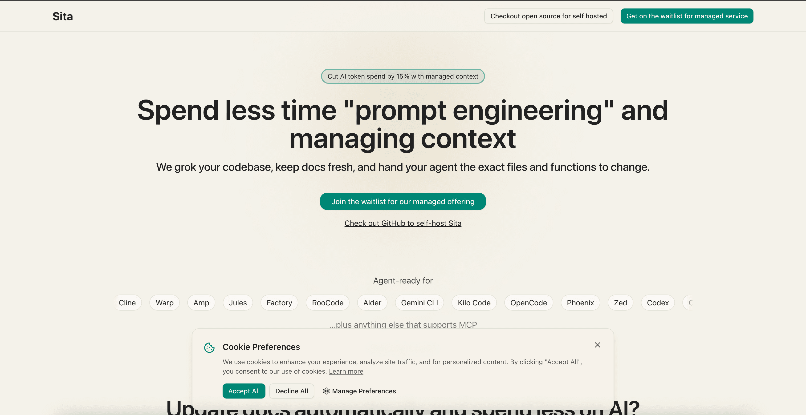 Sita interface screenshot