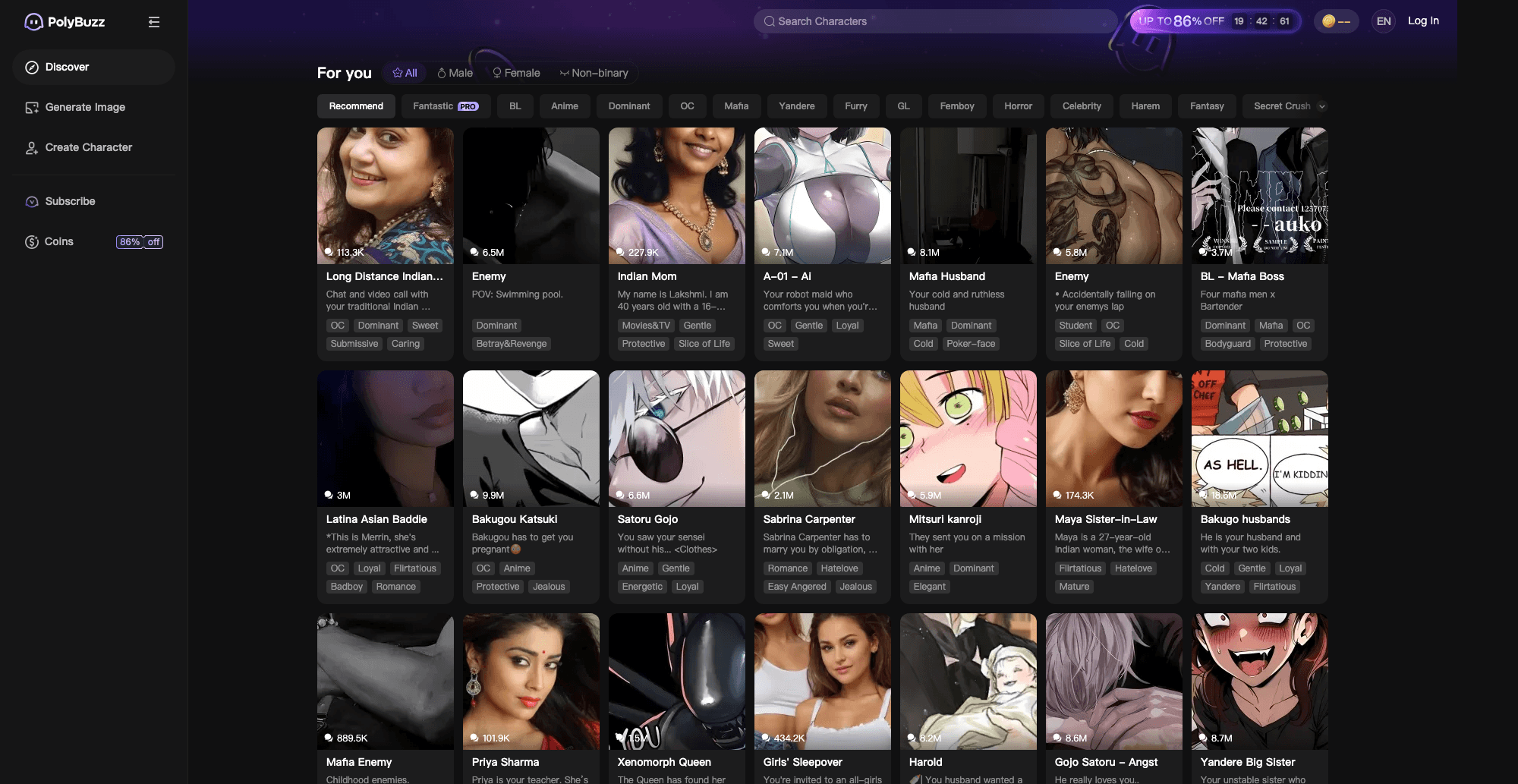 Polybuzz interface screenshot