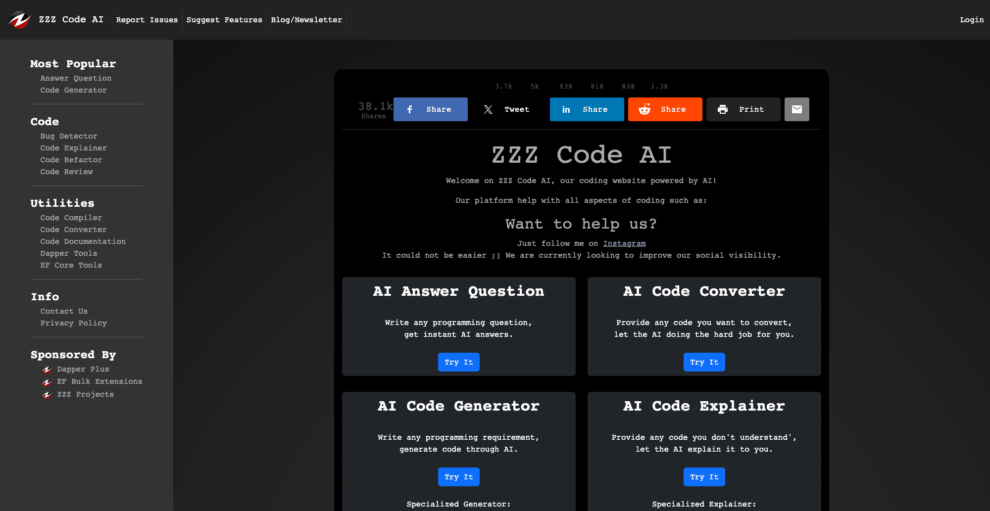 ZZZ Code AI interface screenshot