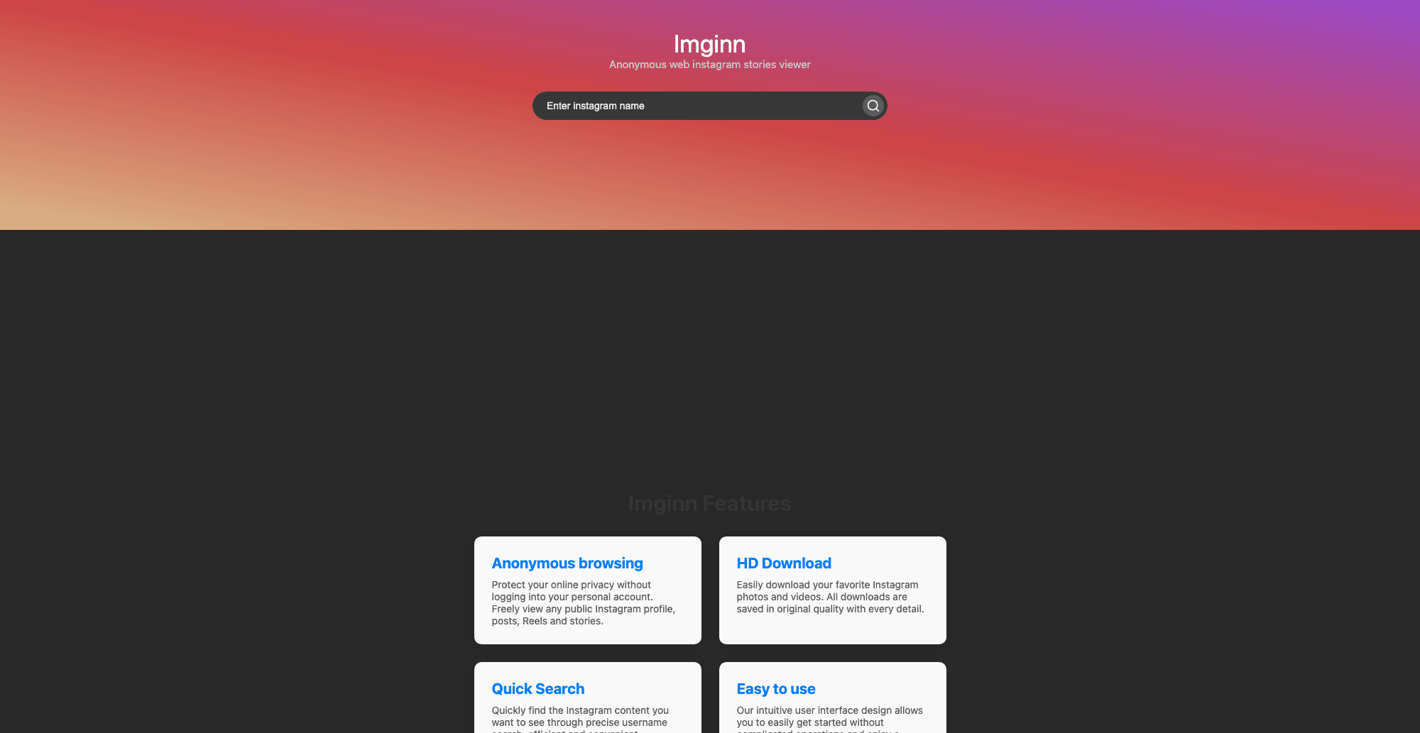 imginn interface screenshot