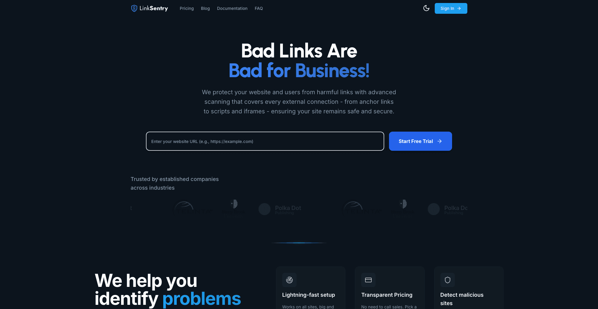 LinkSentry interface screenshot