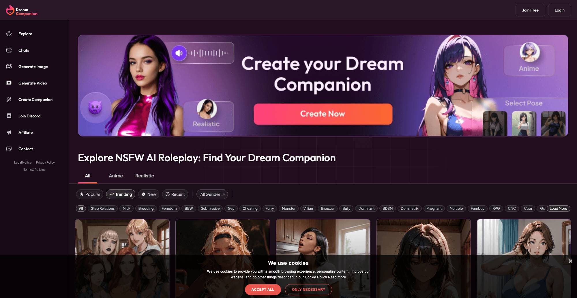 Dream Companion AI interface screenshot