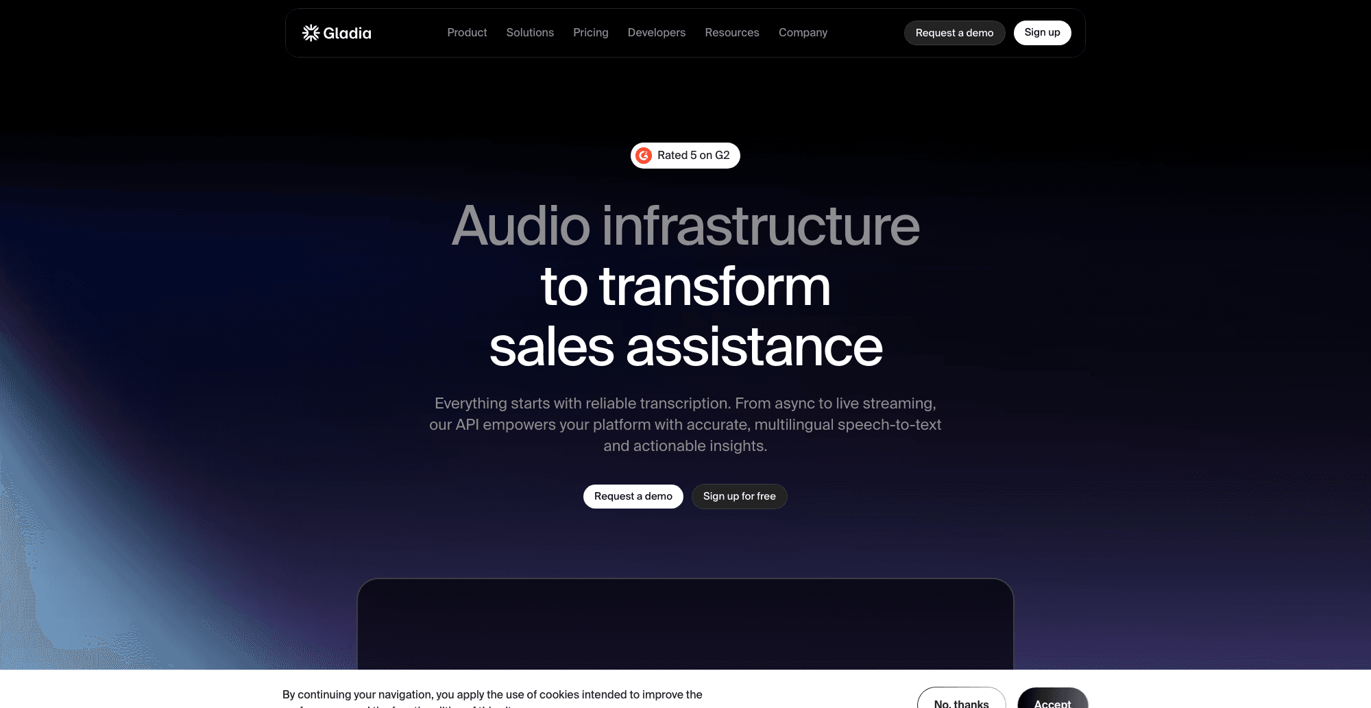 Gladia interface screenshot