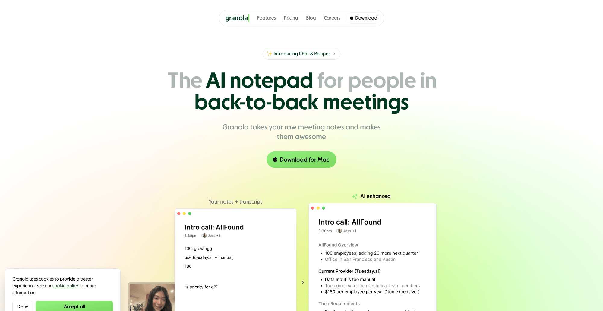Granola interface screenshot