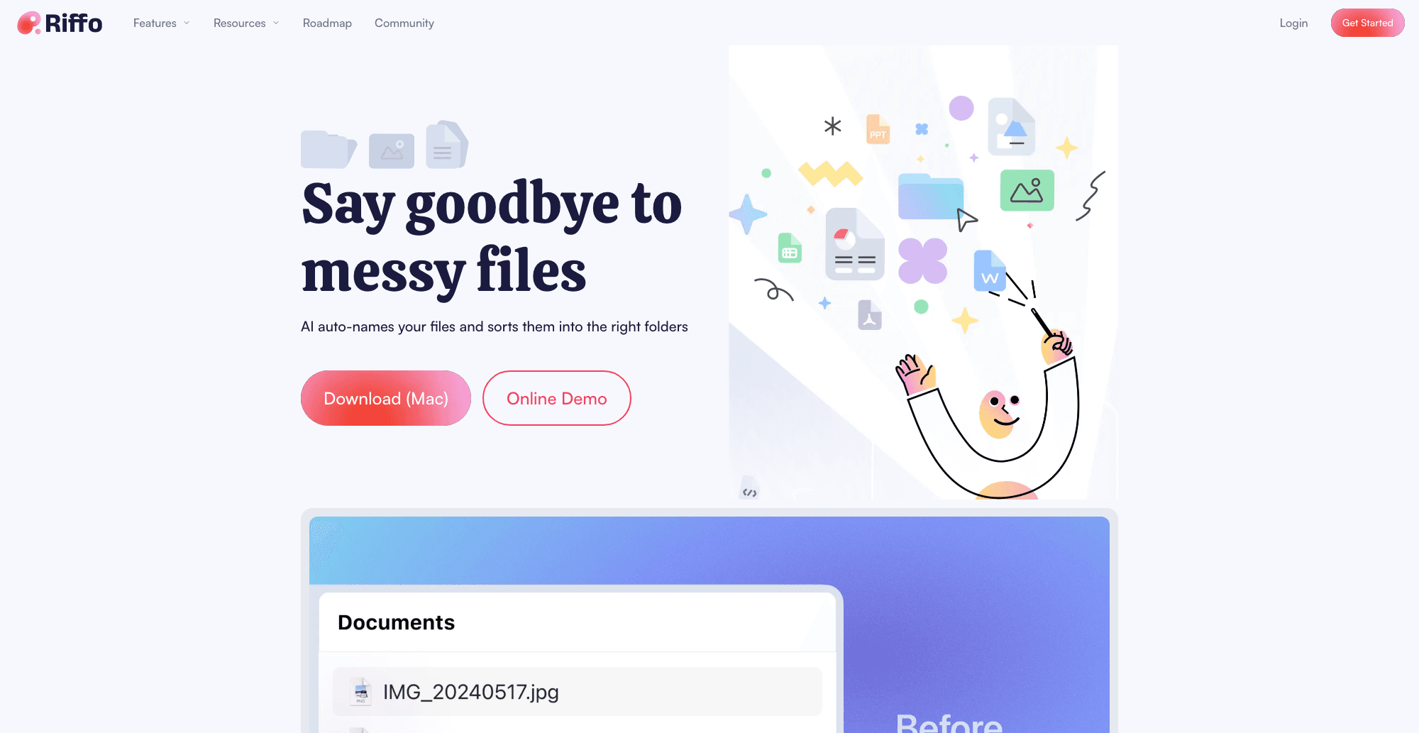 Riffo interface screenshot