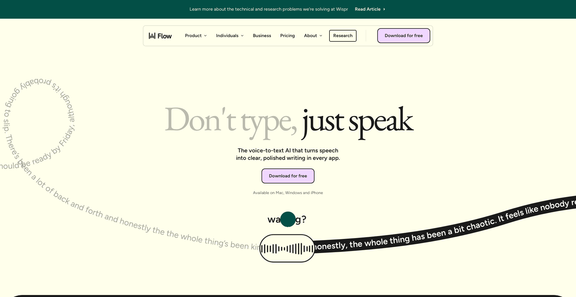 Wispr Flow interface screenshot