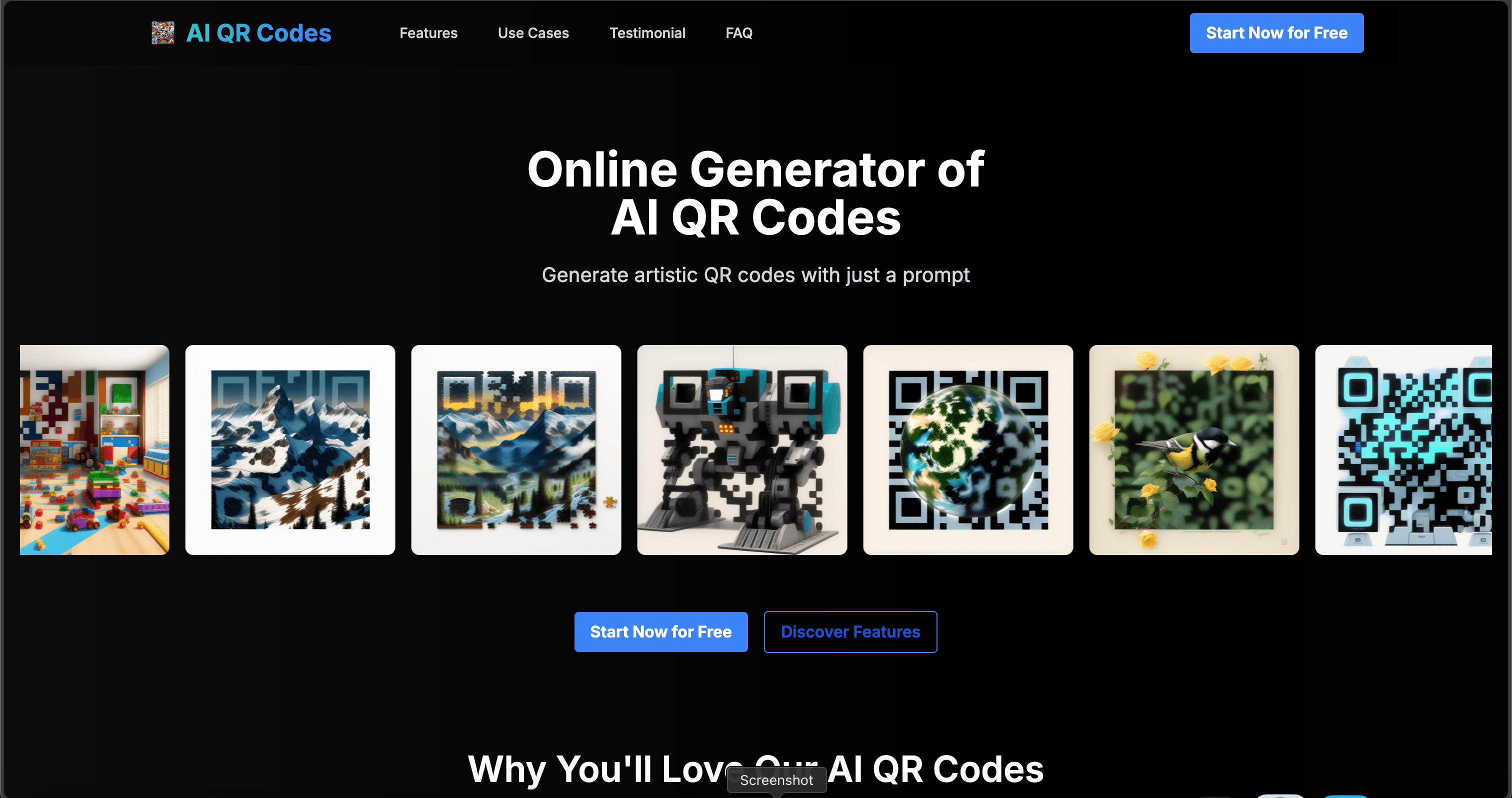 QR Codes AI interface screenshot