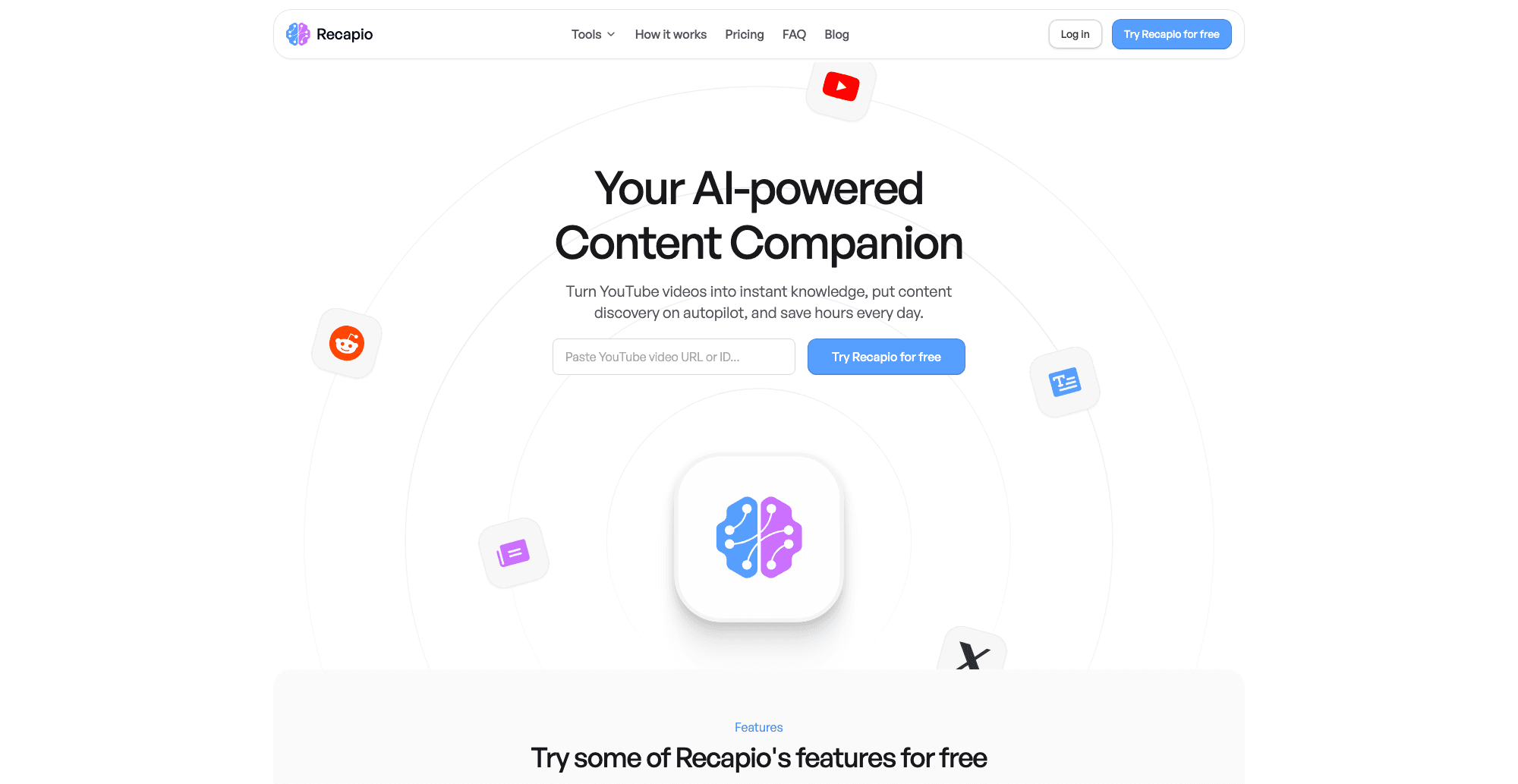 Recapio interface screenshot