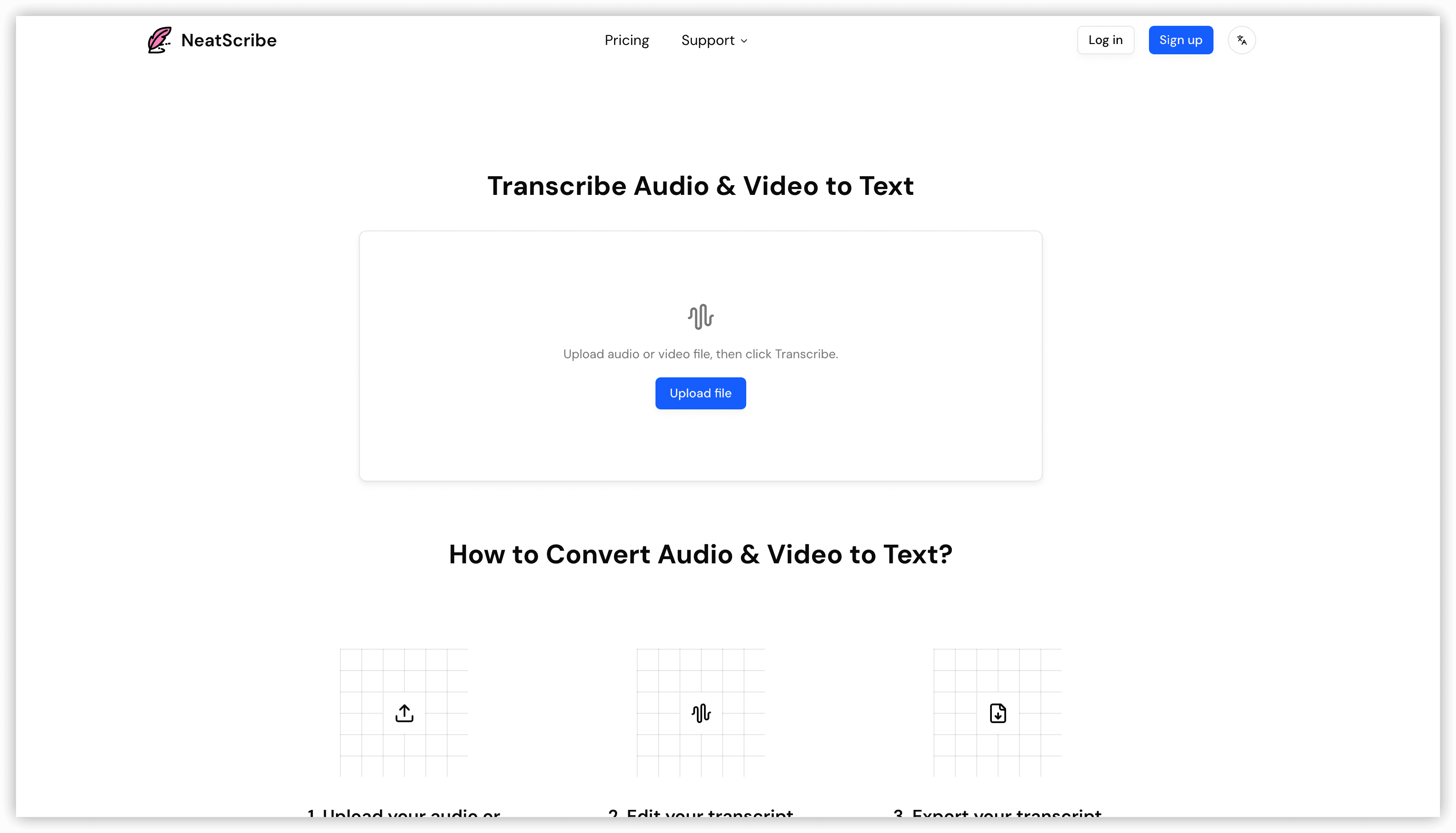 NeatScribe interface screenshot