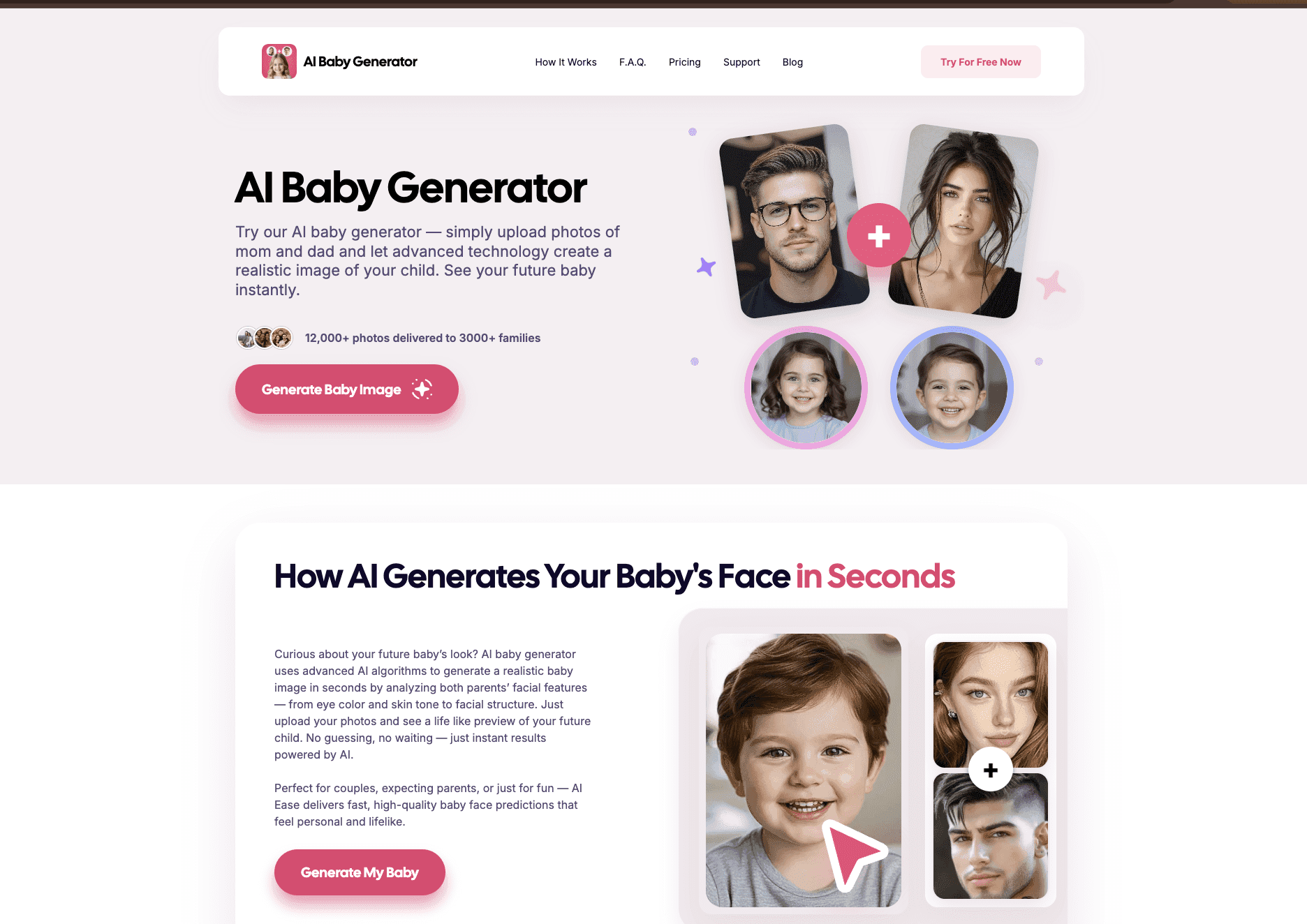 AI Baby Generator interface screenshot
