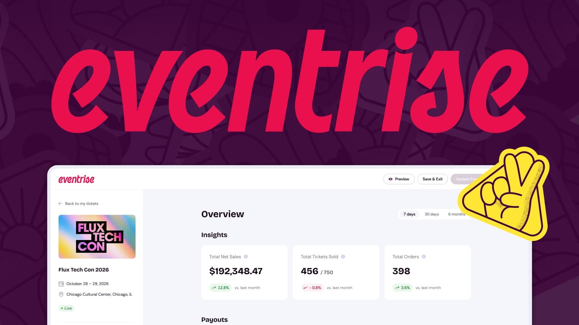 Eventrise interface screenshot