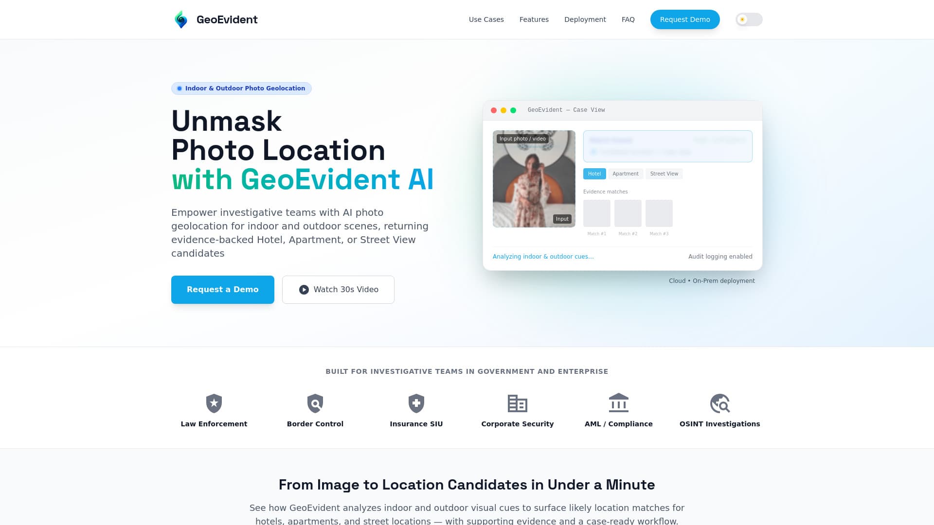 GeoEvident interface screenshot