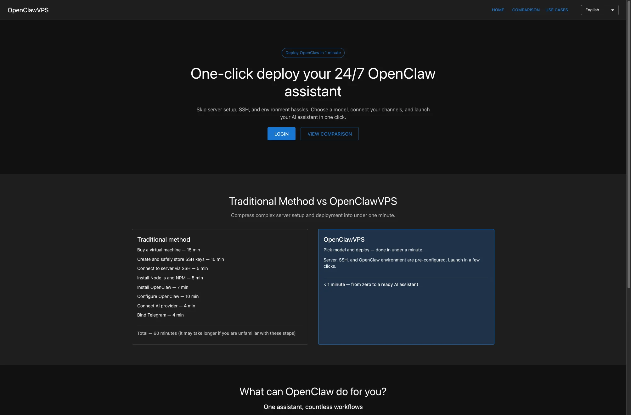 OpenClawVPS interface screenshot