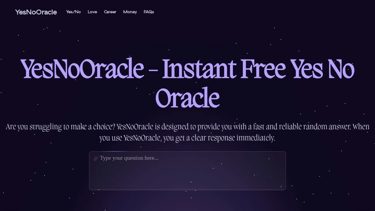 YesNoOracle interface screenshot