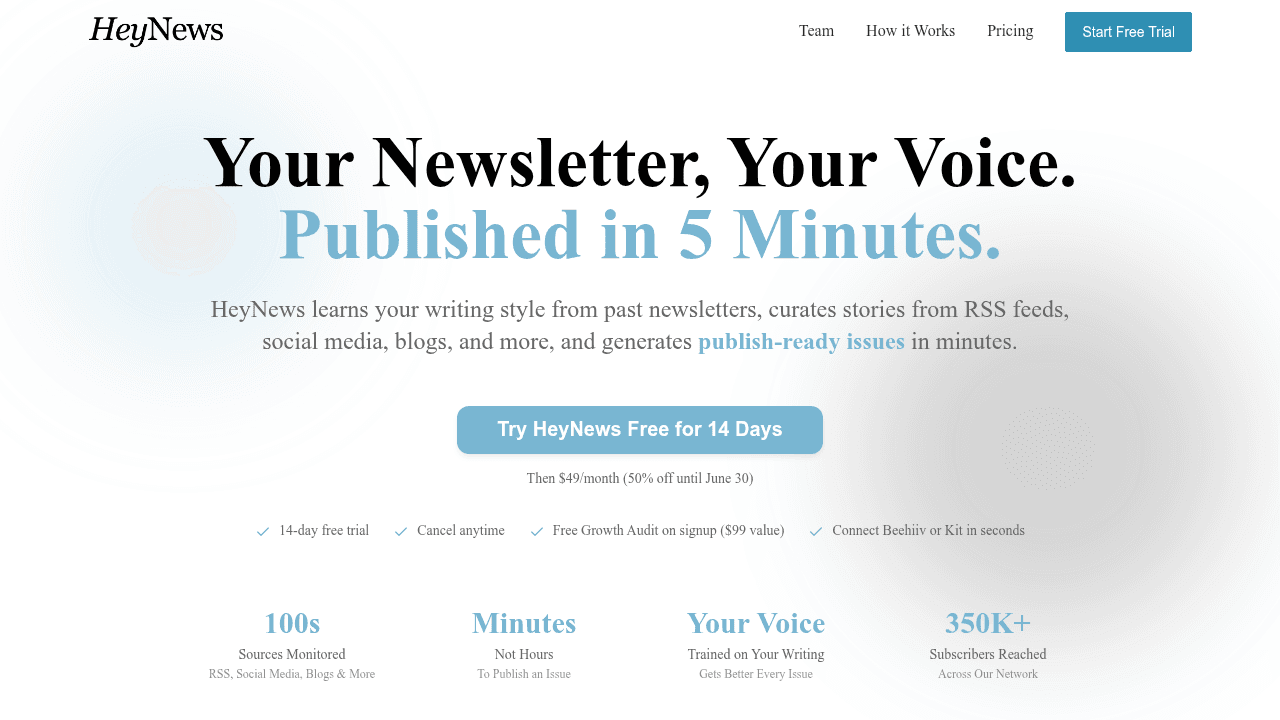 HeyNews interface screenshot