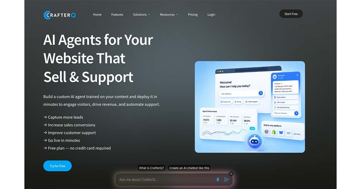 CrafterQ AI interface screenshot