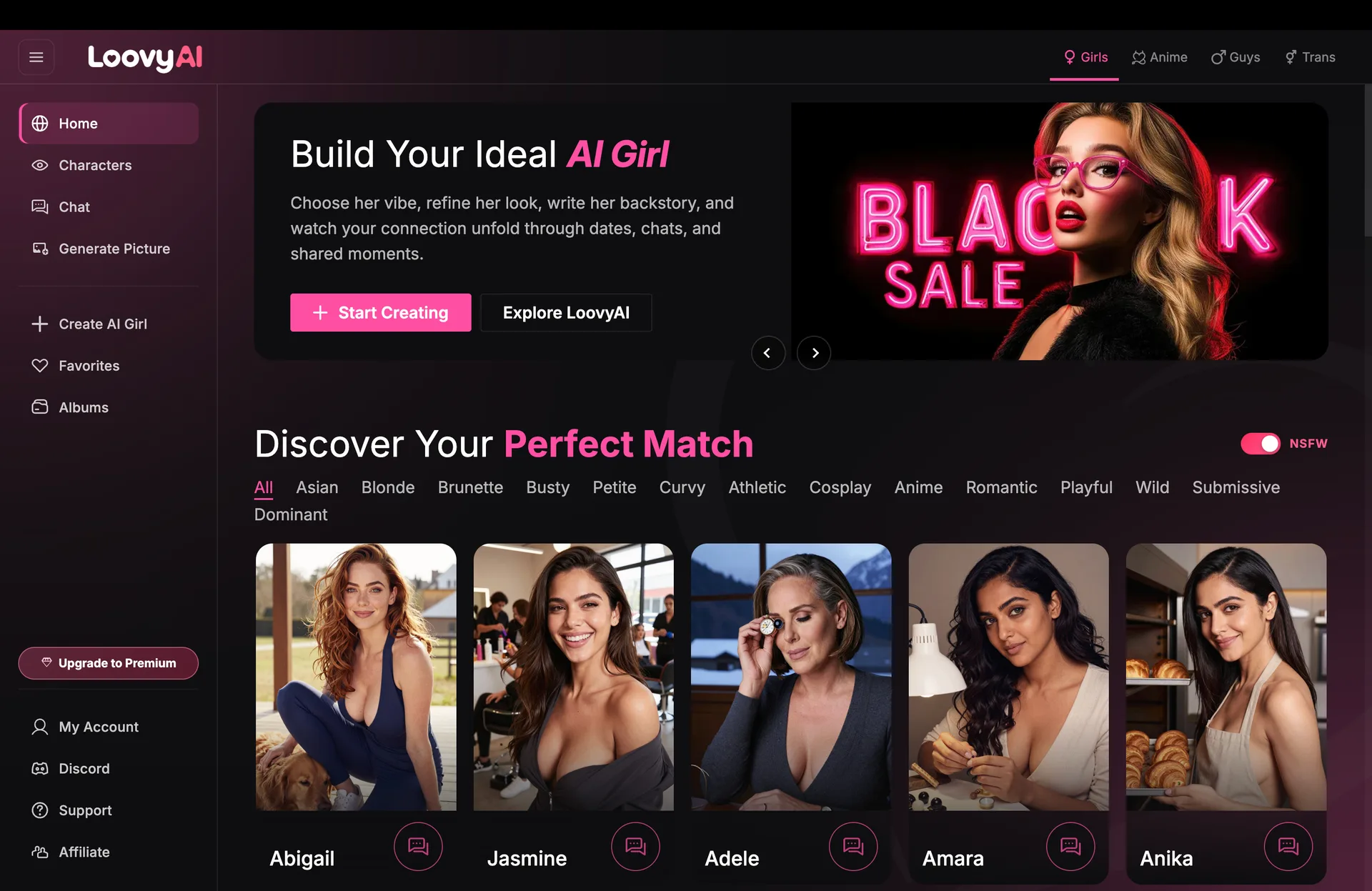 Loovy.ai interface screenshot