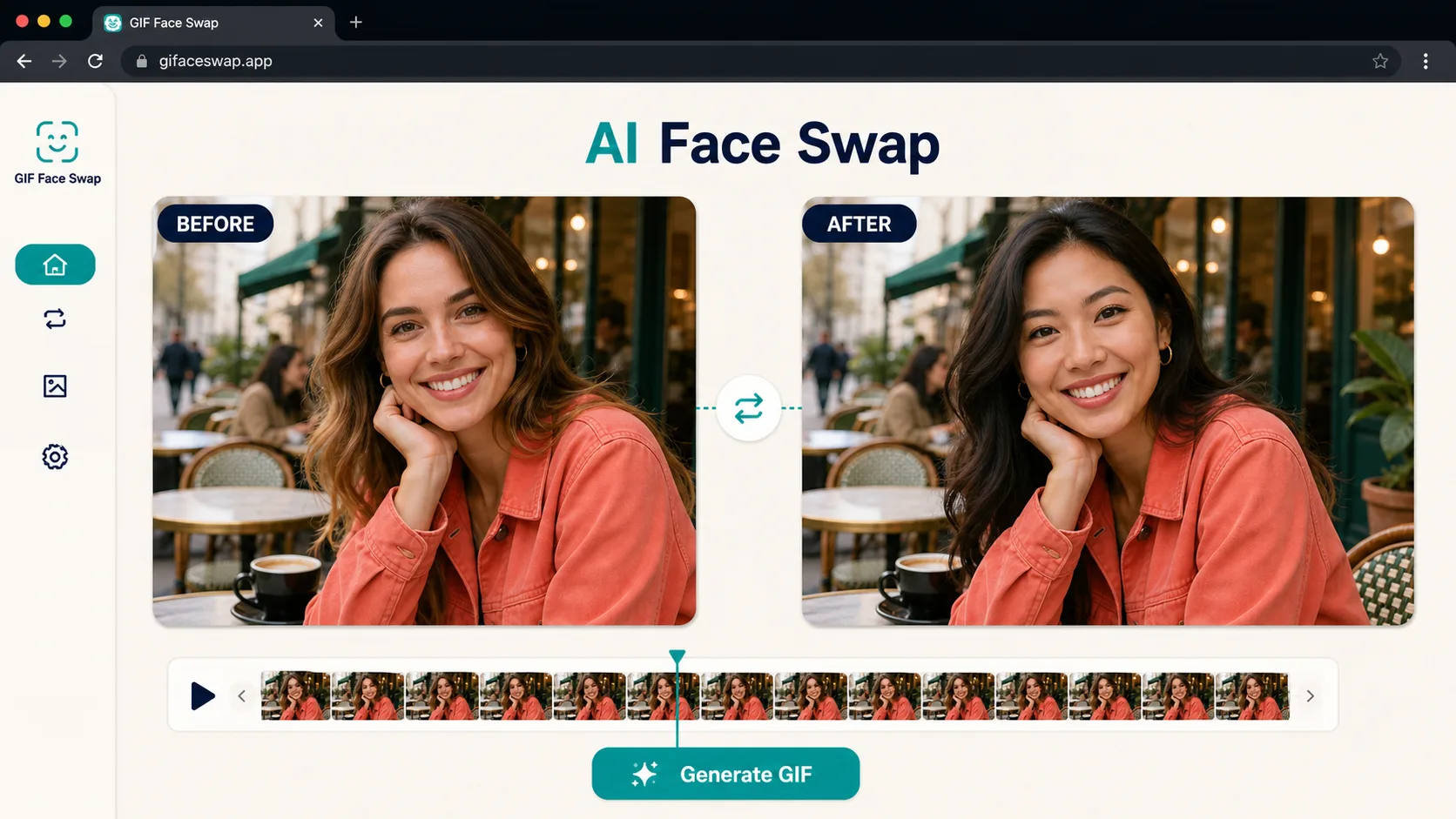 GIF Face Swap interface screenshot
