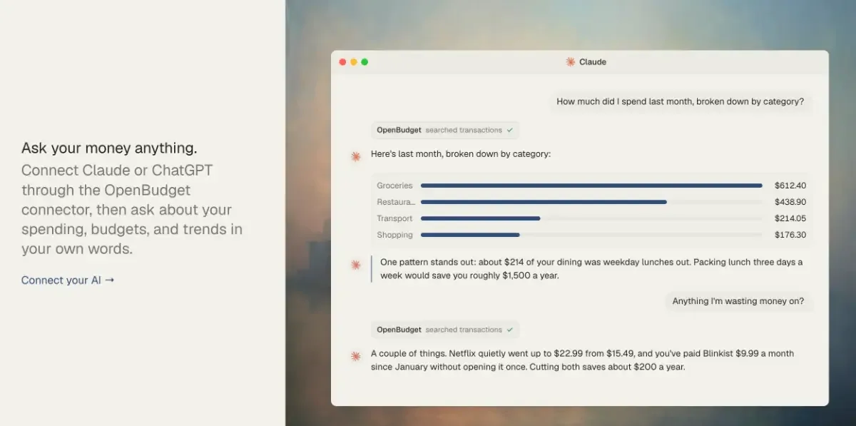 OpenBudget interface screenshot