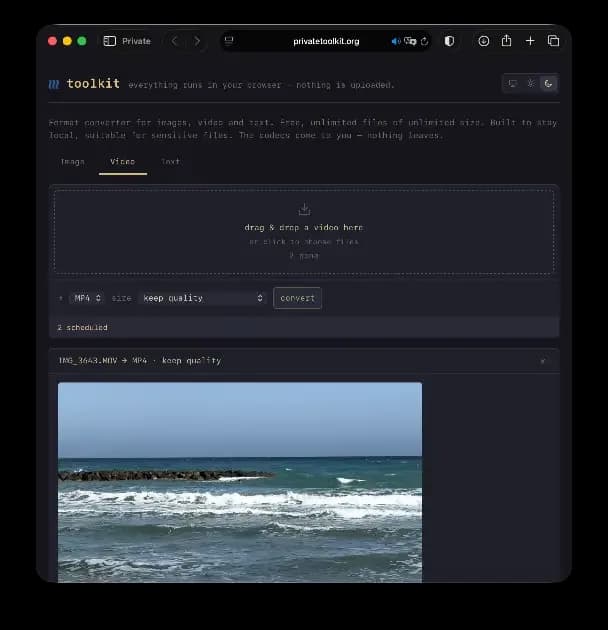Private Toolkit interface screenshot