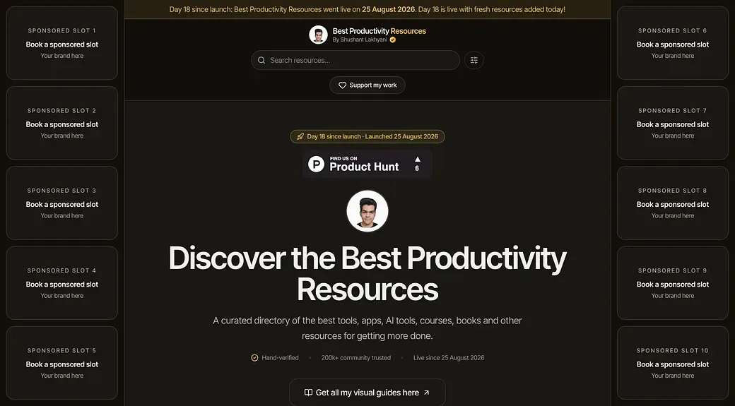 Best Productivity Resources interface screenshot