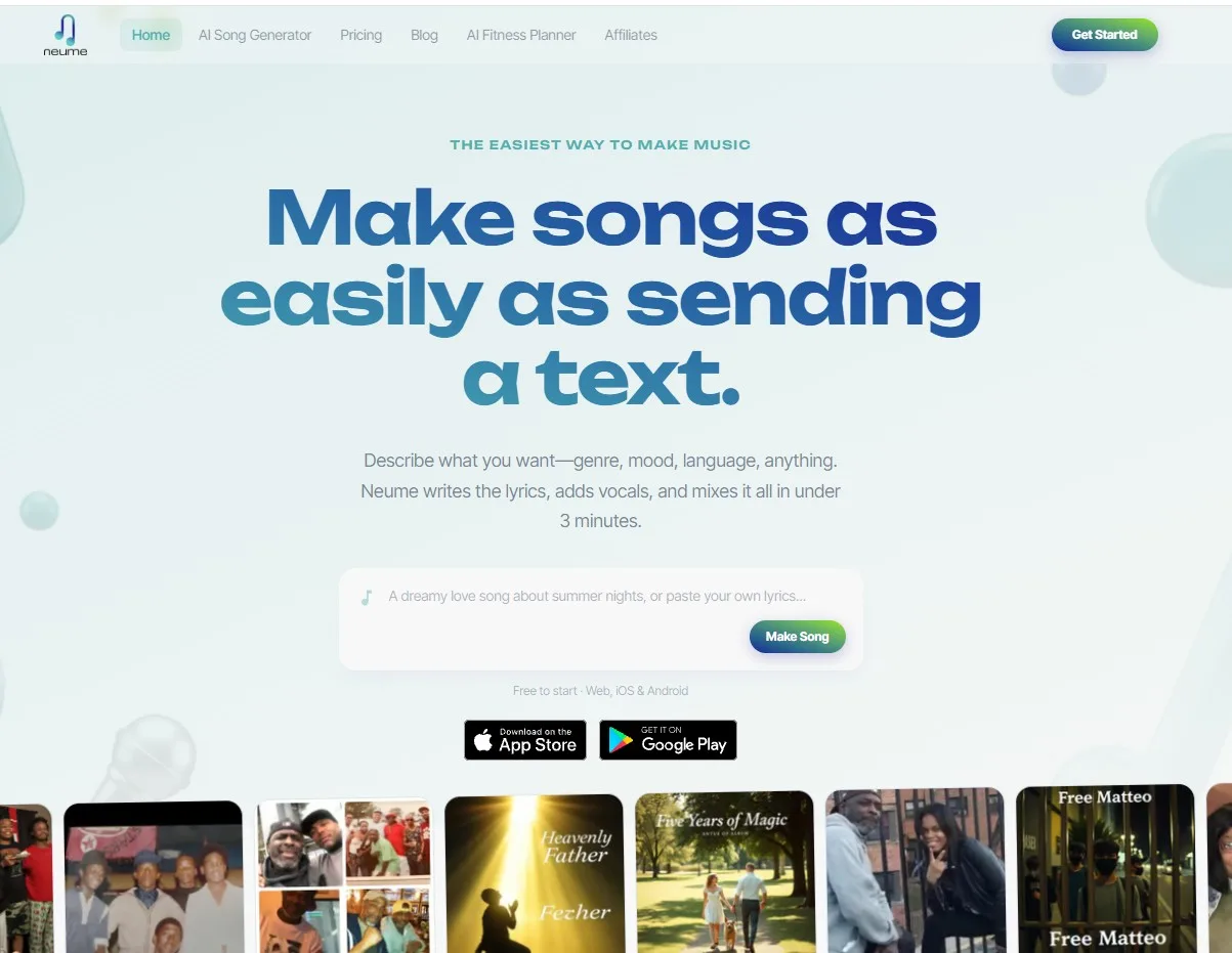 Neume interface screenshot