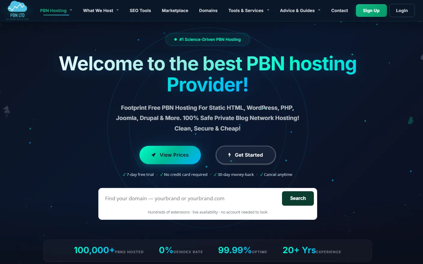 PBN.LTD interface screenshot