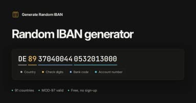 GenerateRandomIBAN.com thumbnail