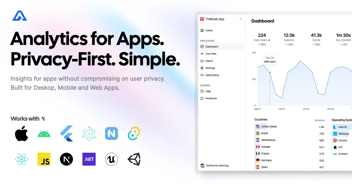 Aptabase interface screenshot